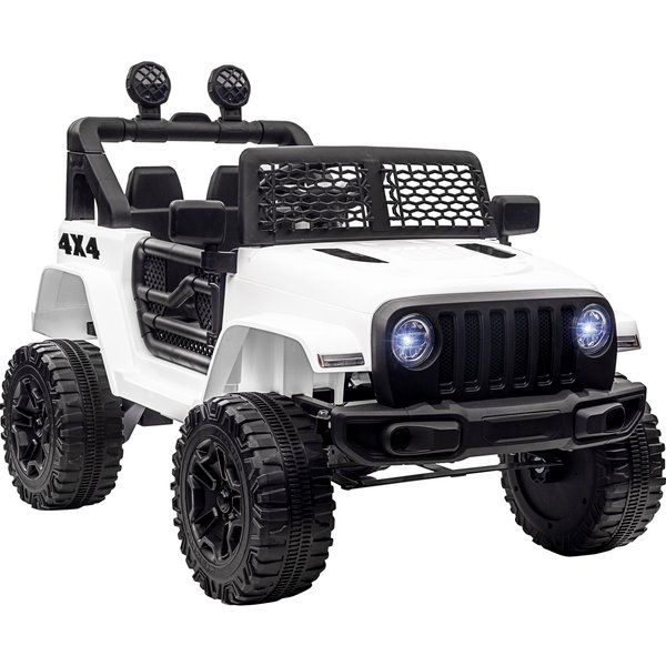 HOMCOM 12V Battery-powered 2 Motors Kids Electric Ride On Car Truck Off-road Toy w/ Parental Remote Control Horn Lights for 3-6 Years Old | Aosom Ireland