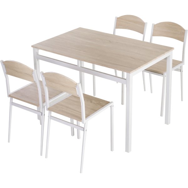 HOMCOM 5Pcs Wooden Dining Set Table Chairs Kitchen Home Furniture | Aosom Ireland
