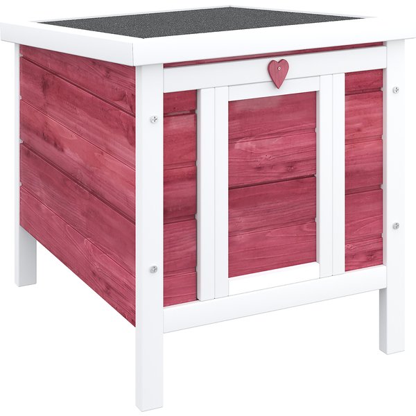 PawHut Rabbit Hutch, Wooden, Durable with Weatherproof Roof, 51 x 42 x 43 cm, Red | Aosom Ireland