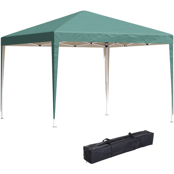 Outsunny Tonnelle De Jardin Pop-Up Barnum De Jardin Pliant Anti-Uv + Sac De Transport Acier Oxford 3 X 3 X 2,55 M Vert-image