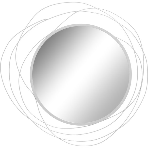 HOMCOM Abstract Metal Wire Wall Mirror, with Accessories - Silver | Aosom Ireland