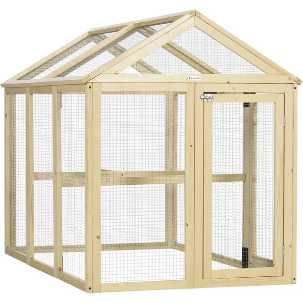 PawHut Large Chicken Run, Wooden Chicken coop, with Combinable Design - Natural Wood Finish | Aosom Ireland