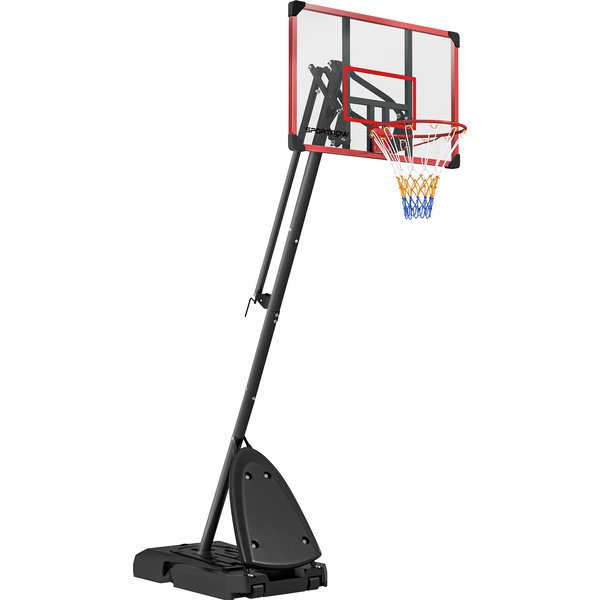 SPORTNOW 2.4-2.9m Adjustable Basketball Hoop and Stand with Weighted Base, Portable on Wheels, Red | Aosom Ireland