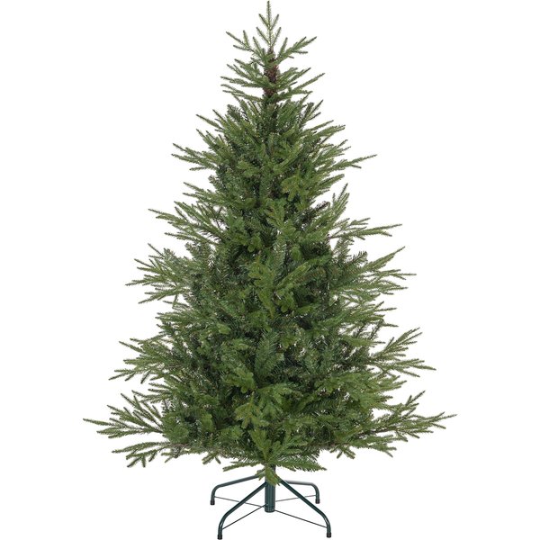 HOMCOM 5ft Artificial Christmas Tree with 1724 Tips, Metal Base, Realistic Hinged Xmas Tree, Easy to Assemble, Green | Aosom Ireland
