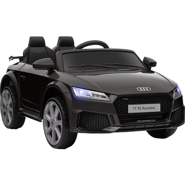 HOMCOM Kinder Elektroauto 12V Kinderauto mit 2,4G Fernbedienung, Musik, Elektrofahrzeug mit Leuchte, USB/MP3-Anschluss, Rückwärtsfunktion, bis 3 km/h, für Kinder 3-5 Jahre, Schwarz Aosom