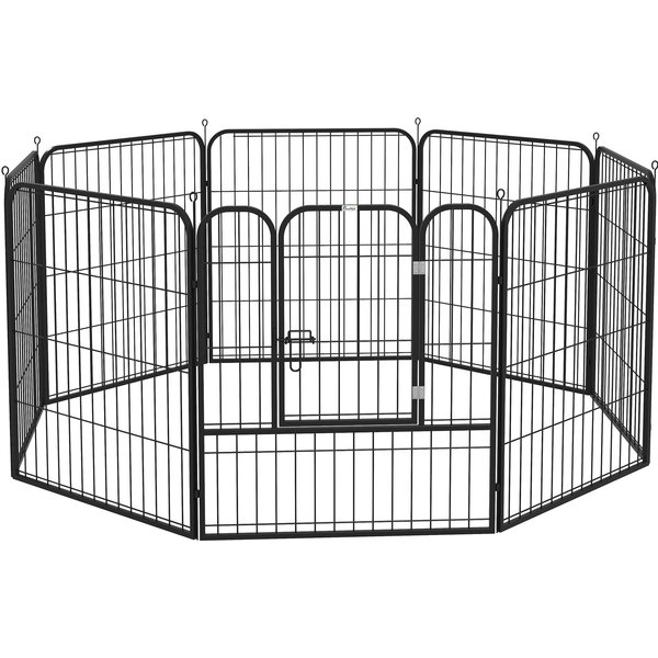 PawHut Heavy Duty 8 Panel Dog Play Pen Pet Playpen for Puppy Rabbit Enclosure Foldable Indoor Outdoor 80 x 80 cm | Aosom Ireland