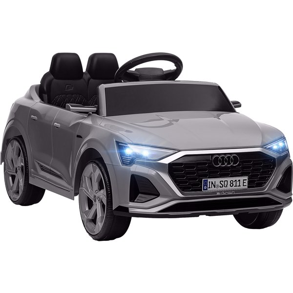AIYAPLAY Audi Q8 e-tron Sportback Licensed 12V Ride on Car w/ Remote, 4 Spring Suspension Wheels, Headlights, Music, Horn - Grey | Aosom Ireland