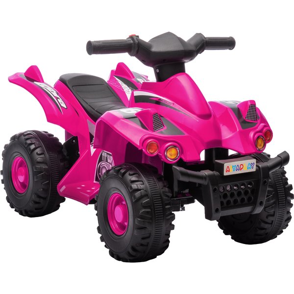 AIYAPLAY 6V Kids Electric Quad Bike w/ Music, Forward Function, for 2-6 Years, Pink | Aosom Ireland
