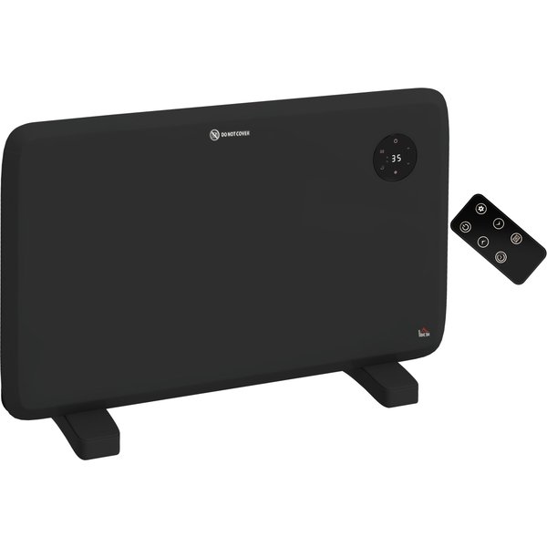 HOMCOM 1200W Freestand/On-Wall Electric Convector Heater with 5-35℃ Adjustable Thermostat, Overheat protection, Black | Aosom Ireland
