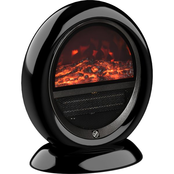 HOMCOM Free standing Electric Fireplace Heater with Realistic Flame Effect, Rotatable Head, Overheating Protection, 1500W, Black | Aosom Ireland