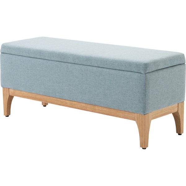 HOMCOM Aufbewahrungsbank 2-in-1 im skandinavischen Stil Maße 110L x 39B x 45H cm Wassergrüner Stoff Aosom
