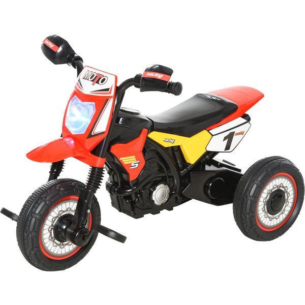 HOMCOM Kindertrike Moto Cross mit Musik- und Lichteffekten und Stauraum Rot Aosom