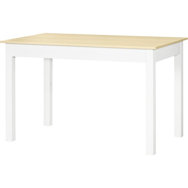 HOMCOM Modernes zweifarbiges Esstisch-Set mit großem Tischplateau für 4-6 Personen aus Holz, Maße 119L x 70B x 75H cm - Holz Aosom