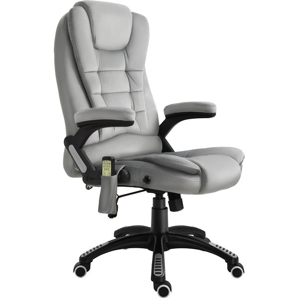 Vinsetto Fauteuil De Bureau Fauteuil De Direction Avec Fonction De Massage Fauteuil De Direction Avec Fonctions De Massage Fauteuil RéGlable En Hauteur Chaise Pivotante Ergonomique Chaise De Jeu De Massage Gris 67 X 74 X 107–116 Cm-image