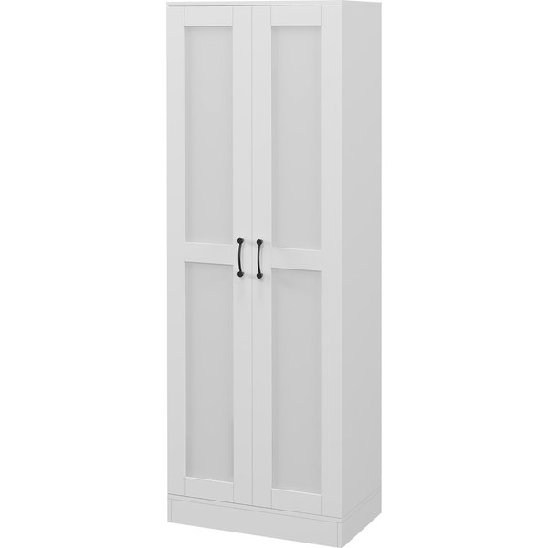 HOMCOM Schrank 2 Türen Aufbewahrungsmöbel mit 4 Regalen, zeitgenössischer Stil, multifunktional für Schlafzimmer, Büro, Küche, 60L x 36,5B x 175H cm, weiß Aosom