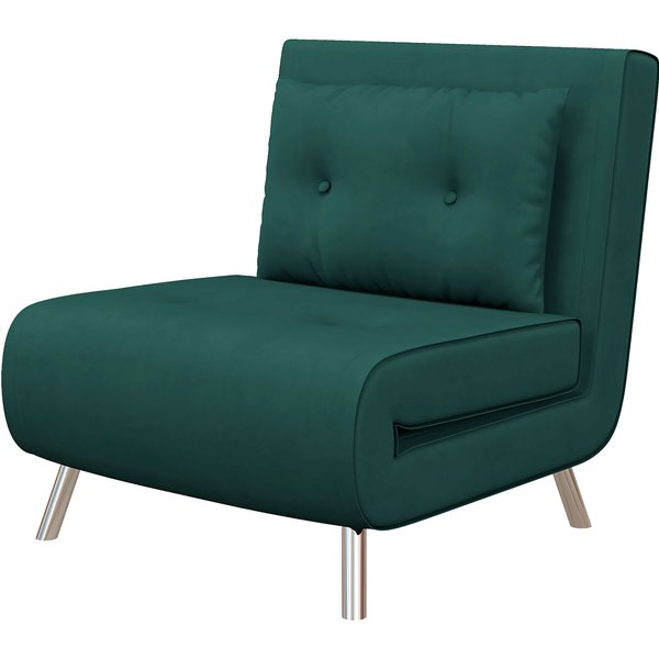 Homcom Fauteuil Inclinable Avec Fonction Lit Fauteuil De Nuit, Bouton Capitonné, RevêTement En Lin, 77 Cm X 88 Cm X 83 Cm, Vert-image