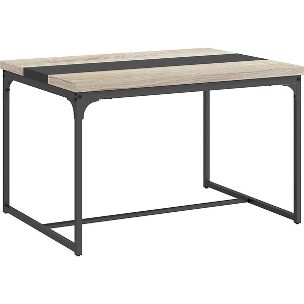 HOMCOM Esstisch Küchentisch für 6 Personen, Industriestil aus schwarzem Metall und Holz, Maße 120L x 89B x 75,5H cm Aosom
