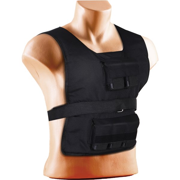Homcom 30 Kg Gilet D'entraîNement, Gilet De Poids, Ajustable, EntraîNement En Force, Fitness, Oxford, Fer, Noir, 36 X 52 Cm-image