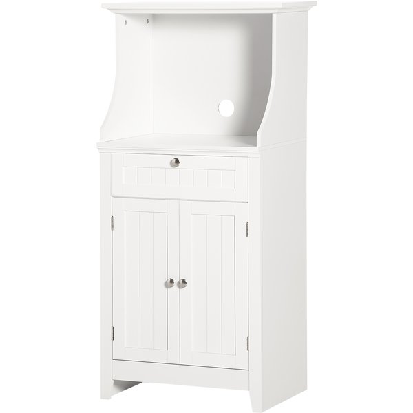HOMCOM Mikrowellenschrank für die Küche mit 1 Schublade, 2 Türen 60 x 40 x 122,5 cm - MDF - Weiß Aosom