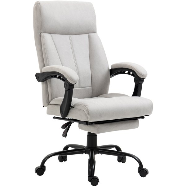 Vinsetto Fauteuil De Bureau Avec Fonction De Massage, Fauteuil De Bureau D'ordinateur, Chauffage Lombaire, Fonction D'inclinaison, Gris Clair-image