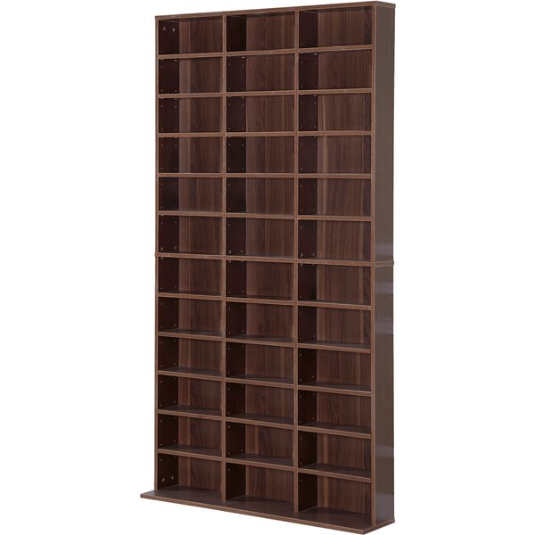 HOMCOM CD/DVD Regal Aufbewahrung Schrank für 1116 CDs 36 höhenverstellbare Fächer 102 x 24 x 195 cm Braun Aosom