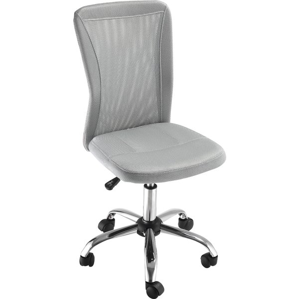 Vinsetto Bürostuhl ergonomisch höhenverstellbarer Bürostuhl mit verchromtem Fußgestell um 360° drehbarer Mesh-Stoffbezug Grau Aosom