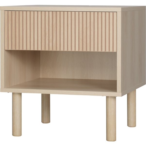 HOMCOM Nachttisch Nachtschrank mit Schublade und Fach Skandinavischer Stil 47 x 47 x 50 cm Naturholz Aosom