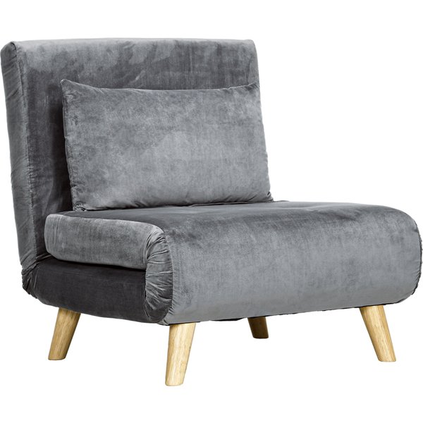 Homcom Sessel Pliant 2-En-1, Fauteuil De DéTente, Lit D'appoint, 72 Cm X 78 Cm X 79 Cm, Gris-image