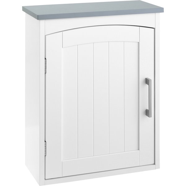 kleankin Wandmontierter Badezimmerschrank mit verstellbarem Regal - 41 x 18,5 x 52 cm - MDF - weiß Aosom