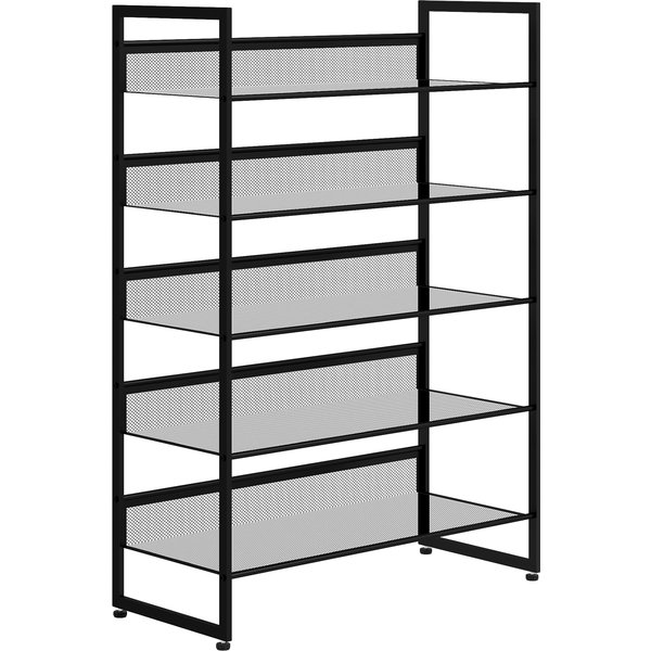 Homcom ÉTagèRe à Chaussures, Porte-Chaussures, 5 ÉTagèRes, 72 Cm X 30 Cm X 102 Cm, Noir-image