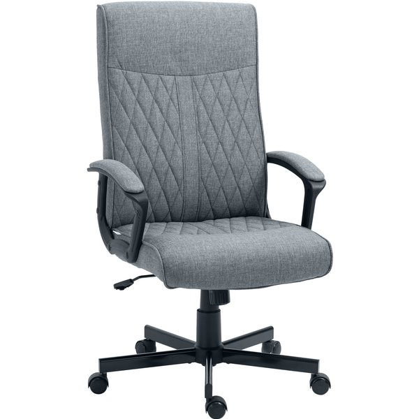 Vinsetto Chaise De Bureau Chaise D'ordinateur, RéGlable En Hauteur, Inclinable, Chaise De Bureau Ergonomique, Gris-image