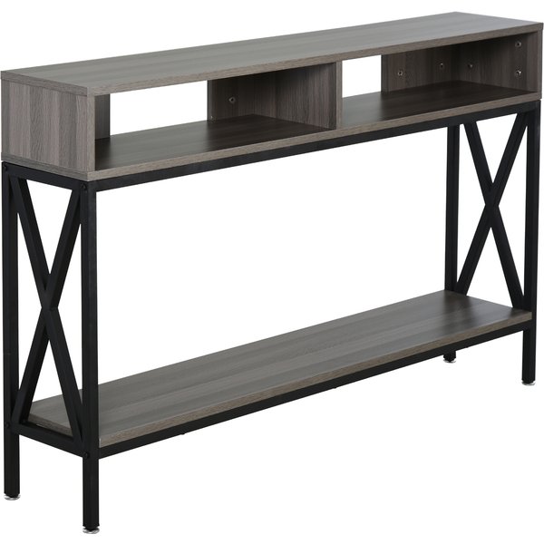 HOMCOM Konsolentisch Eingangstisch Industrieller Mehrzweck Konsolentisch 120 x 23,5 x 75 cm Grau Holz Aosom