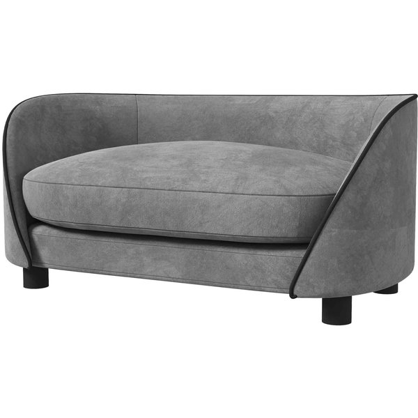 PawHut Sofa für Hunde, Sofa für Katzen, weiches Kissen, abnehmbarer und waschbarer Bezug, Niederländischer Samtüberzug, für kleine bis mittelgroße Hunde, Grau Aosom