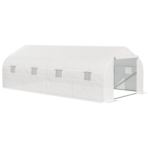 Outsunny 6 x 3 x 2m Walk in Polytunnel house w/ Windows & Door for Garden Backyard | Aosom Ireland