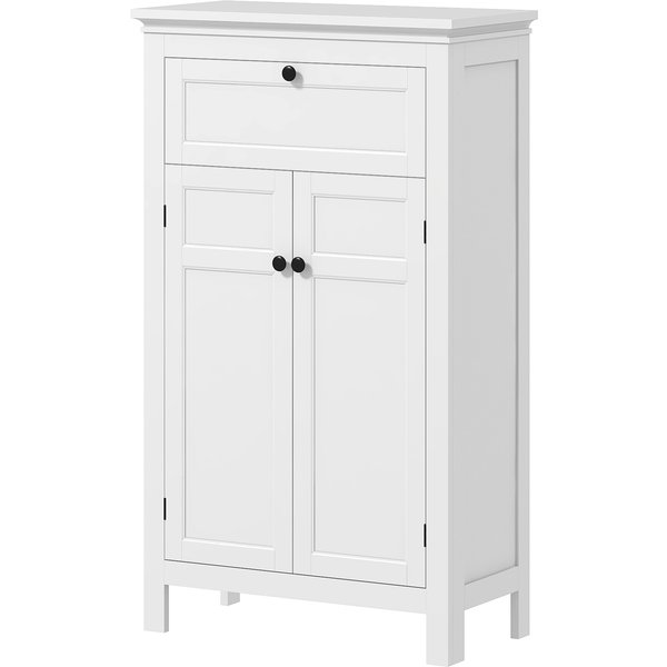 HOMCOM Badezimmerschrank Aufbewahrungsschrank Badezimmerschrank mit Schublade und Schrank, verstellbare Regale, für Badezimmer, Wohnzimmer, Küche - 60 x 30 x 102,5 cm, weiß Aosom