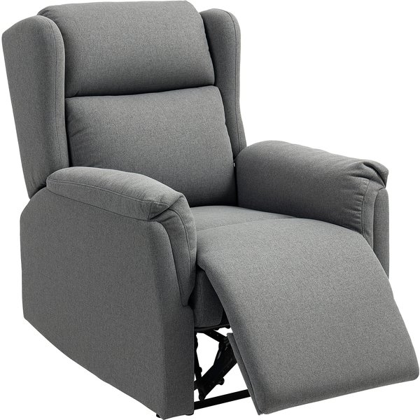 Homcom Fauteuil De Relaxation, Fauteuil Rembourré Avec Repose-Pieds, Inclination à 160°, Aspect Lin, Montage Rapide, Gris Foncé-image