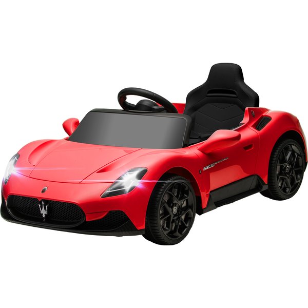 AIYAPLAY Elektro-Kinderwagen im Maserati MC20-Lizenzdesign, Elektrofahrzeug 12V mit 2,4G-Fernbedienung, sanftem Anfahren, LED, Musik und Hupe, Federung, 3 bis 6 Jahre, Rot Aosom