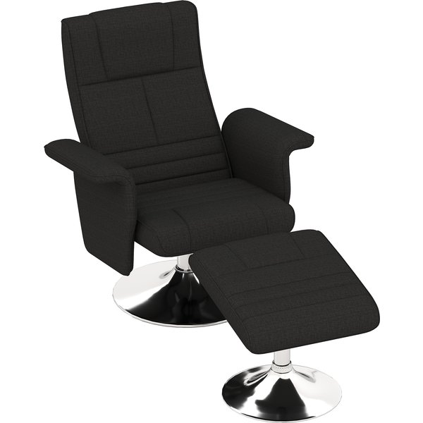 Homcom Fauteuil De Massage Avec Repose-Pied, Dossier Inclinable, 78 X 95 X 88 Cm, Noir-image