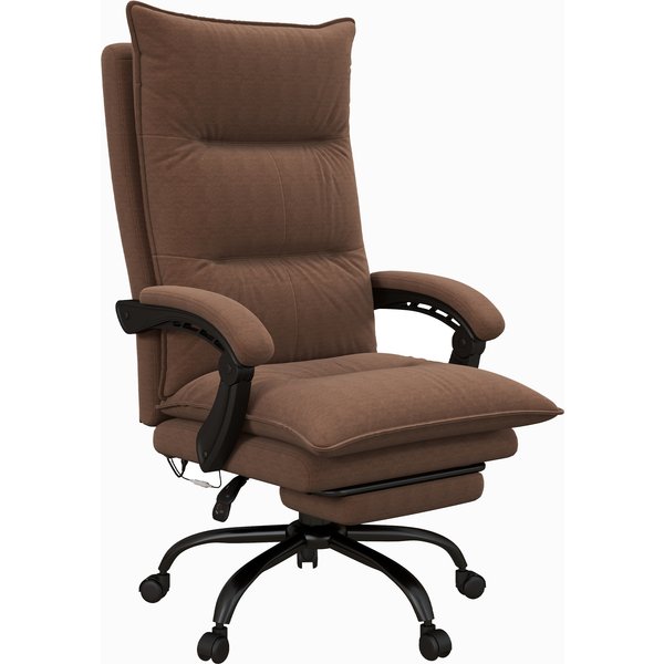 Vinsetto Bürostuhl mit Massagefunktion, 155° neigbar, Drehstuhl mit Armlehne, ergonomischer Schreibtischstuhl, Braun Aosom