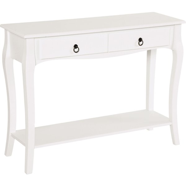 Homcom Console Table De Drapier Style NéO-RéTro Multi-Rangements 100 X 33 X 76 Cm Blanc-image