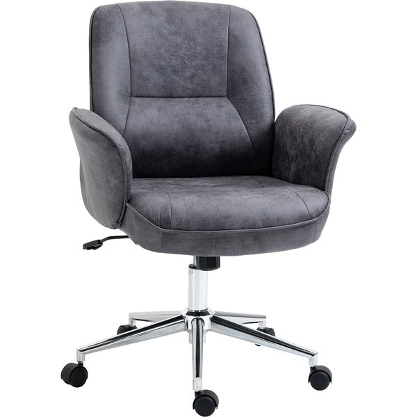 Vinsetto Bürostuhl XXL, ergonomischer Schreibtischstuhl mit Wippenfunktion, höhenverstellbar, bis 120kg belastbar, Grau Aosom
