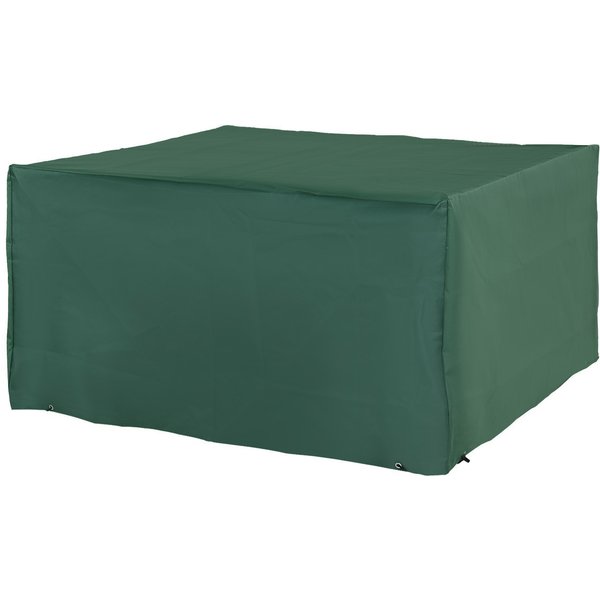 Homcom Housse De Protection Salon De Jardin 600D Oxford Tissu BâChe ExtéRieur ImperméAble Rectangulaire 135L X 135L X 75H Cm Vert-image