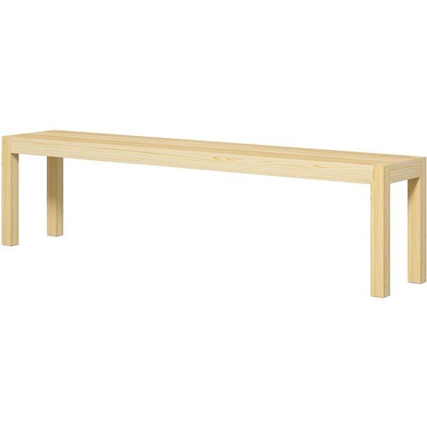 HOMCOM Sitzbank 3-Sitzer robuste Holzbank im Landhausstil Küchenbank bis 330 kg Kiefernholz in Naturfarbe für Esszimmer & Garten Aosom.de