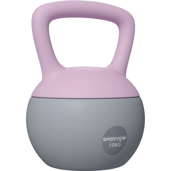 SPORTNOW Soft Kettlebell, 10kg Kettle Bell with Non-Slip Handle for Home Gym Weight Lifting and Strength Training, Purple and Grey | Aosom Ireland