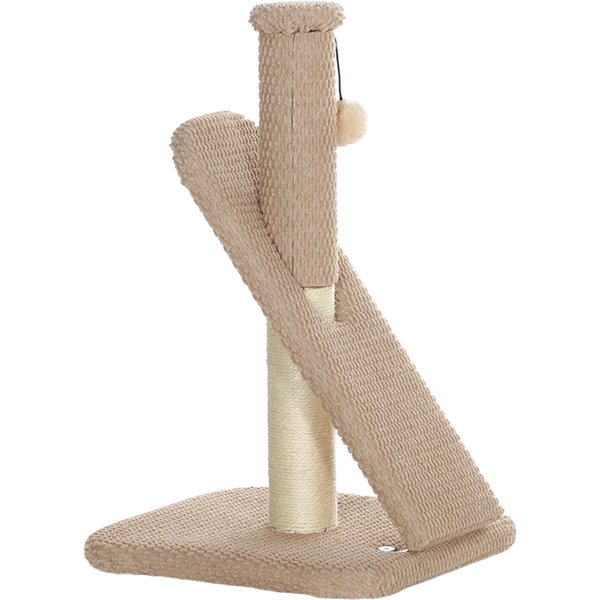 PawHut Kratzstamm, 54cm Kratzsäule, Sisal-Katzenkratzbaum mit Spielball, Kratzbaum für Katzen, Katzen Kratzmöbel, Indoor, Cremeweiß Aosom