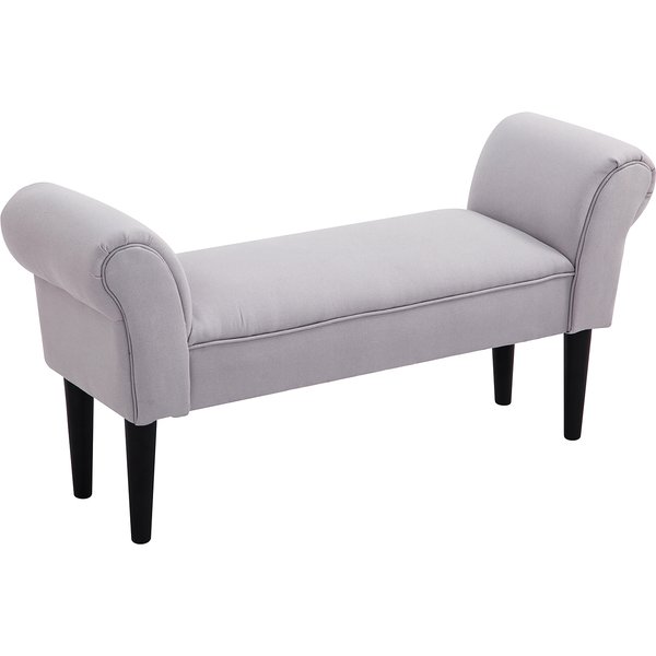 HOMCOM Sitzbank für Schlafzimmer Bettbank, Polsterbank in Grau, MDF & Schaumstoff, 102x31x51cm Aosom