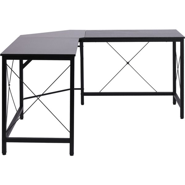 HOMCOM Computertisch L-Form Eckschreibtisch 150x150x76cm MDF Schwarz, moderner Winkelschreibtisch für Büro & Home Office Aosom.de