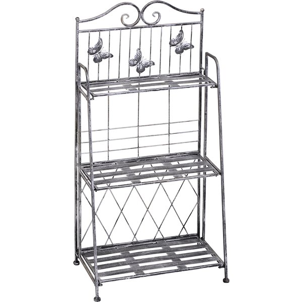 Outsunny Pflanzregal Metall Blumenständer 3 Ebenen Blumentreppe für Garten Silbergrau 44x25x96cm dekorativ & platzsparend Aosom.de