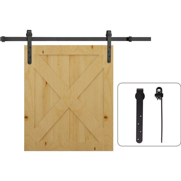 Homcom Kit Complet SystèMe Porte Coulissante Galandage En Acier Noir Max 90Cm 20-25Mm Aosom France-image