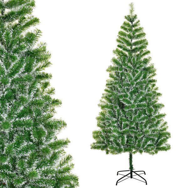 Homcom Sapin De NoëL Sapin Artificiel Branches EnneigéEs Ø 100 X 210H Cm 968 Branches En Pet Vert Aosom France-image